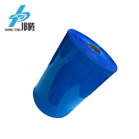 Tabung Penyusut PVC Warna Biru 500mm Lebar Datar untuk Penggunaan Baterai Silindris