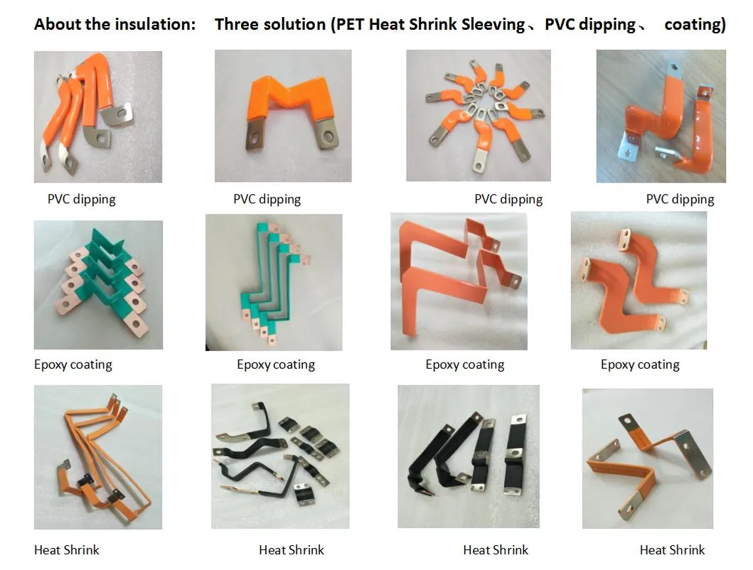 Copper Busbar Bending with Insulating Tube Copper Flexible Busbar for 280A Prismatic Battery