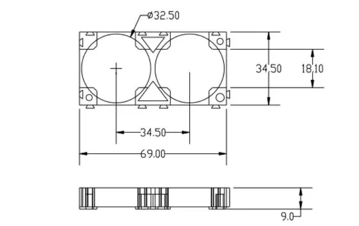 Wholesale Lithium Cell Space Holders 2p Plastic Cell Holder Bicycle ABS 32650 32700 2X 32650 Battery Holder Plastic Cell Battery Holder