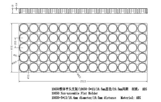 18650-5X13p Braket, Diameter 18.5mm, Jarak 19.5mm/Material ABS 18650 Pemegang Datar Non-Rakit Pemegang Braket Pemegang Sel Battary Pemegang Baterai AA