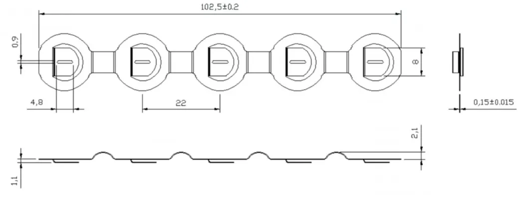 Customized 4p 99.5% Pure Nickel Tabs for Lithium Battery Connector