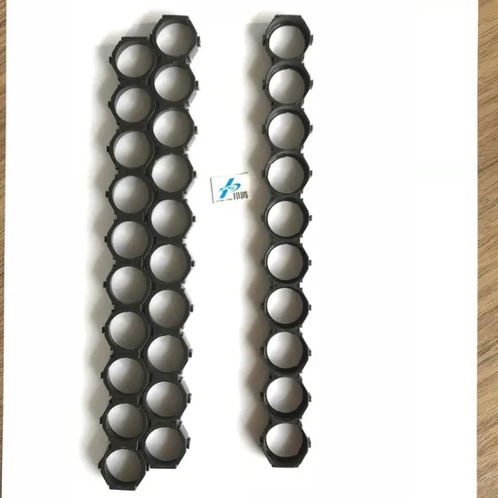 Pemegang Baterai Lithium Kustom Diameter18.4mm Braket Hitam untuk Sel Dislokasi 18650 10p Pemegang Baterai Penyimpanan Baterai Pengisi Daya