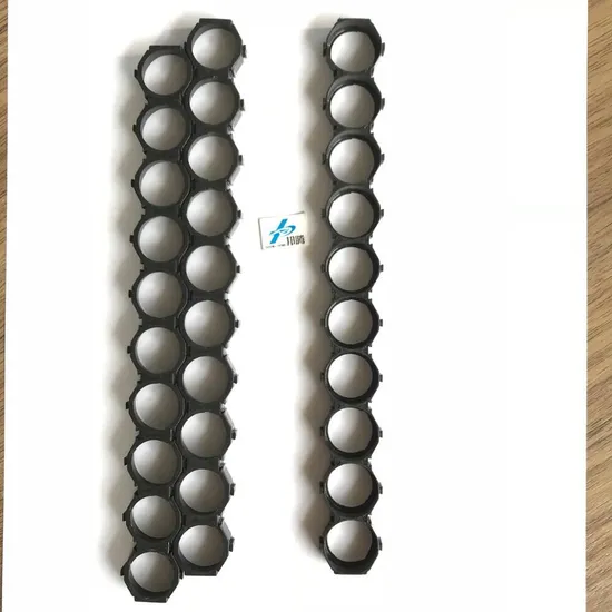 Pemegang Baterai Lithium Kustom Diameter18.4mm Braket Hitam untuk Sel Dislokasi 18650 10p Pemegang Baterai Penyimpanan Baterai Pengisi Daya