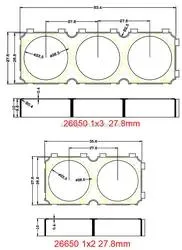 Braket Baterai Sel Spacer Sarang Tunggal Rakit 4X5 Ruang 18650 21700 26650 32700 Pemegang