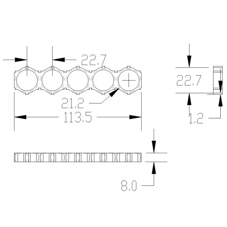 Cucstom 5p 21700 Lithium Battery Holder Bracket for Battery Pack Plastic Cell Battery Holder Battery Holder Lead Acid Battery Plate