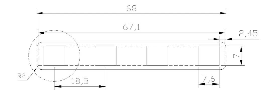 Custom 4p 18.5mm Spacing Tin Plated Copper Busbars 18650 Battery Connector Copper Plated Strip Copper Nickel Sheet for Lithium Battery