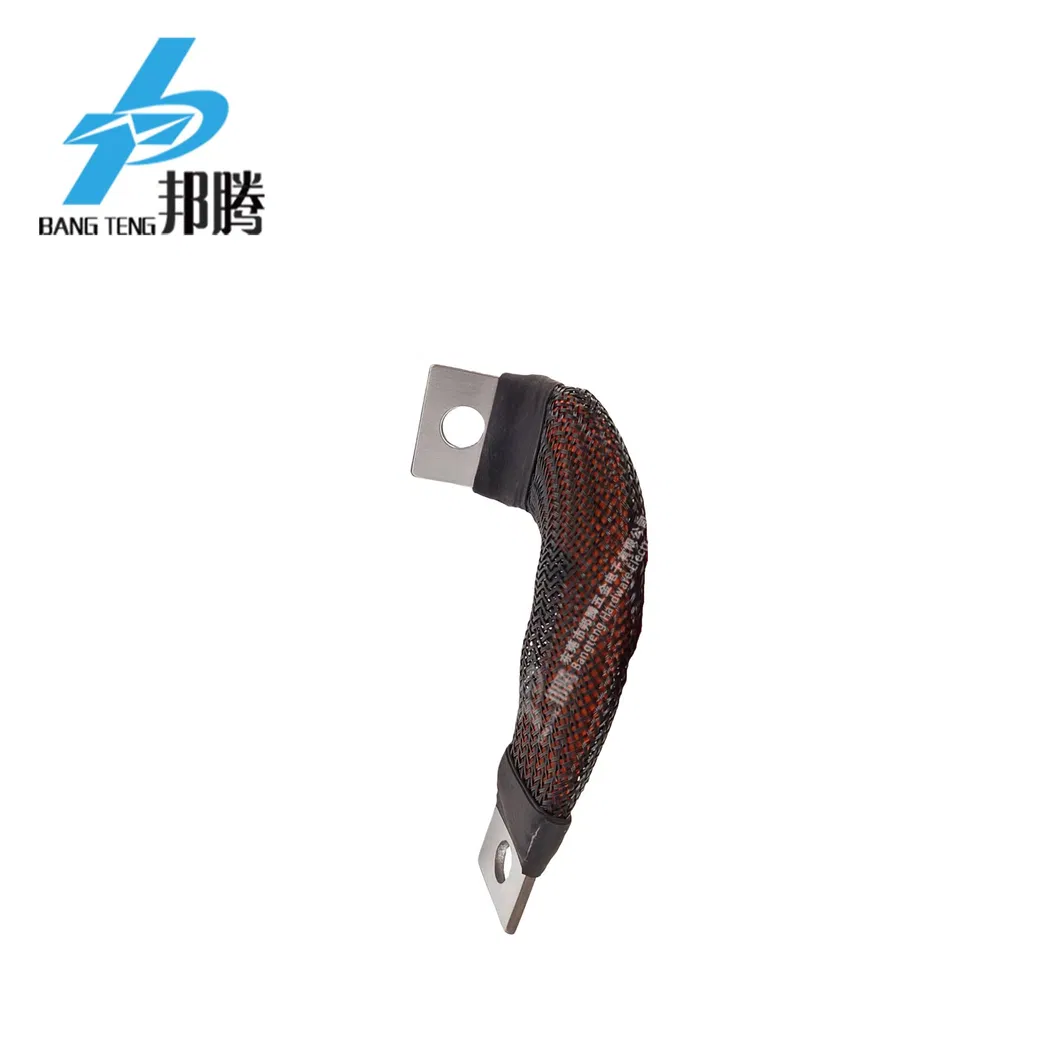 Custom Soft Copper Busbar Flexible Busbar with Weaving Mesh Tube and End Covers