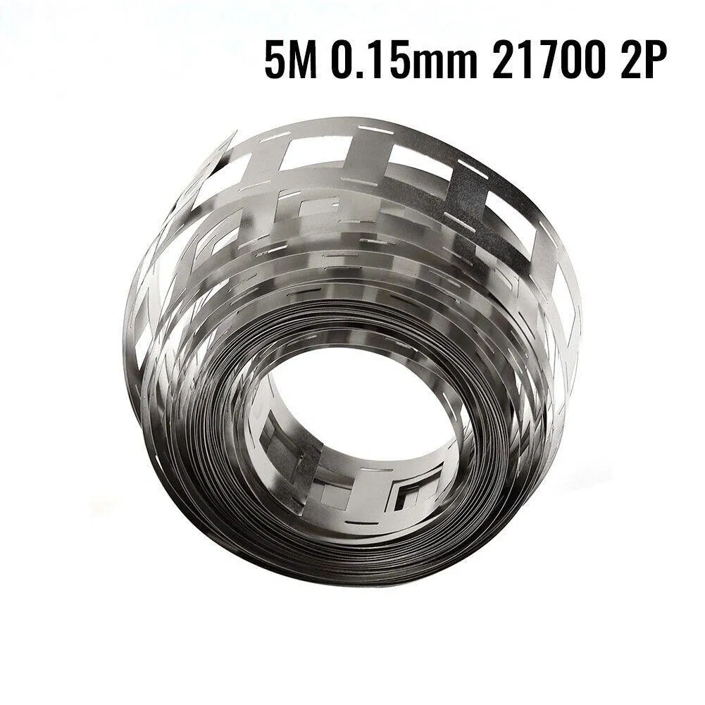 2p Pure Nickel Strip for 21700, 0.15mm Thick, 1 Meter Cut to Length