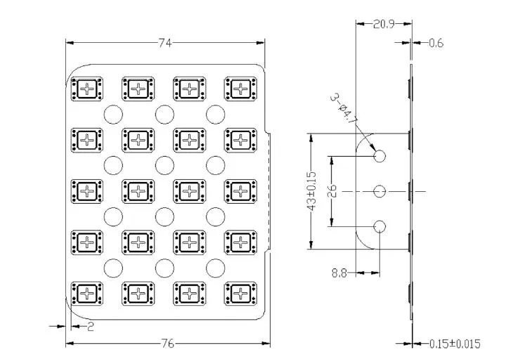 Custom 4X5 Copper Busbar for 18650 Battery Spot Welding Lithium Battery Battery Connector Busbar Connector Copper Bar