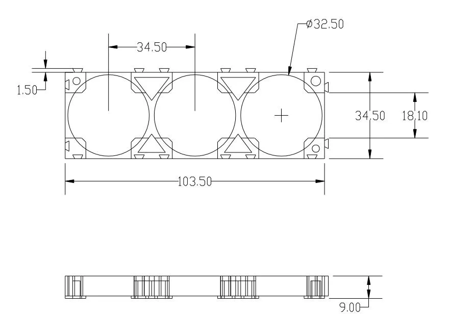 32650 3p Insulation Fireprood Battery Pack Bracket 32650 Lithium Battery Holder Bracket
