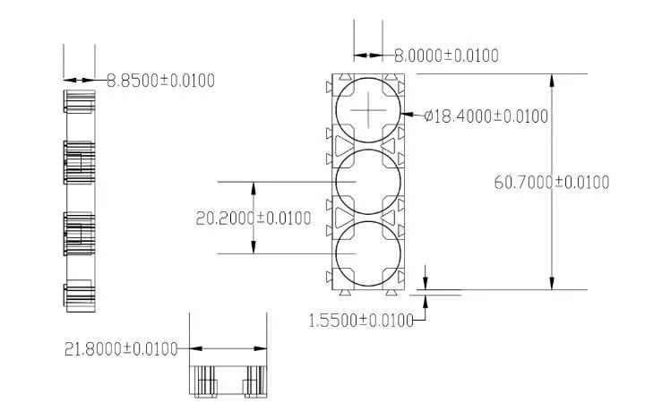 New Product Battery Holder Bracket 3p Battery Cell Holder for 18650 Battery Pack Plastic Cell Battery Holder Battery Storage Battery Charger