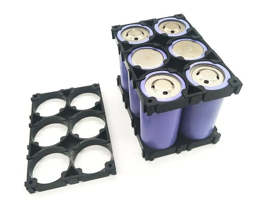 DIY Assembled 32650 Battery Spacer ABS Plastic 6p Black Holder Bracket for 32650 Battery Holder Plastic Cell Battery Holder Battery Storage Battery Charger