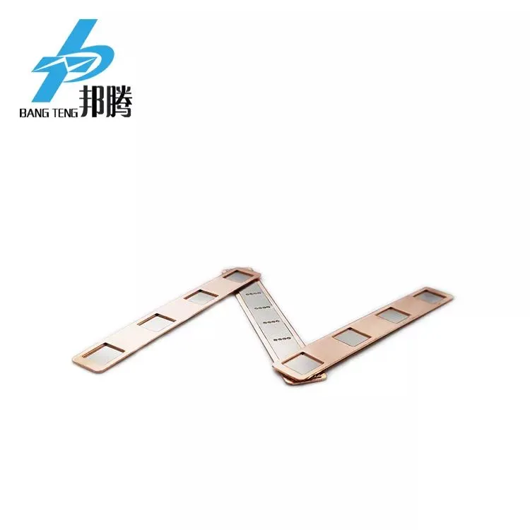 Custom 4p 18.5mm Spacing Tin Plated Copper Busbars 18650 Battery Connector Copper Plated Strip Copper Nickel Sheet for Lithium Battery