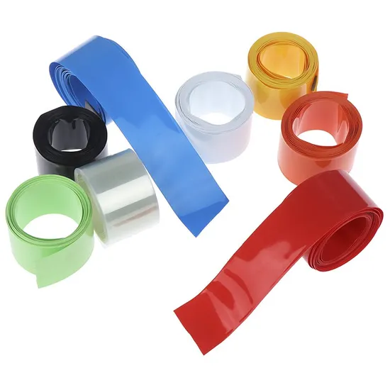 PVC 0.15mm Tebal 260mm Film Tabung Penyusut Panas untuk 18650/26650/32650/21700 Pembungkus Baterai