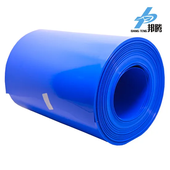 500mm Film Penyusut Panas PVC Biru Lay-Flat untuk Paket Baterai