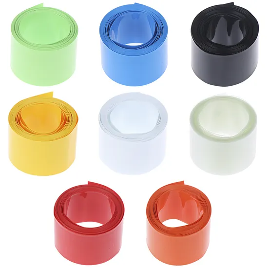 Kustom 0.15mm Tebal 360mm Lebar PVC Heat Shrink untuk 18650 Paket Baterai Film PVC Shrink Lithium Film Paket Baterai Lithium Film Paket Baterai