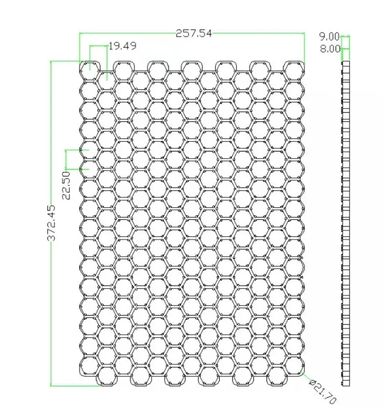 13s16p Honeycomb Type Cell Holder 21700 Battery Pack Holder Bracket 22.5mm 21700 Lithium Battery Holder 21700
