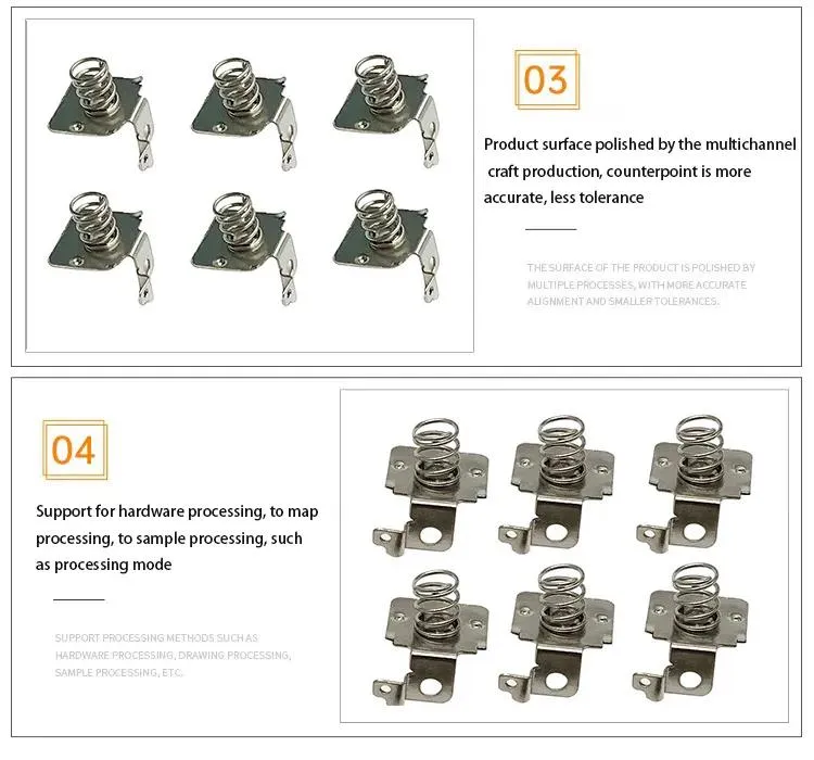 Custom Stainless Steel Shrapnel for 18650 Lithium Ion Batteries Metal Stamping Parts Spring Battery Shrapnel