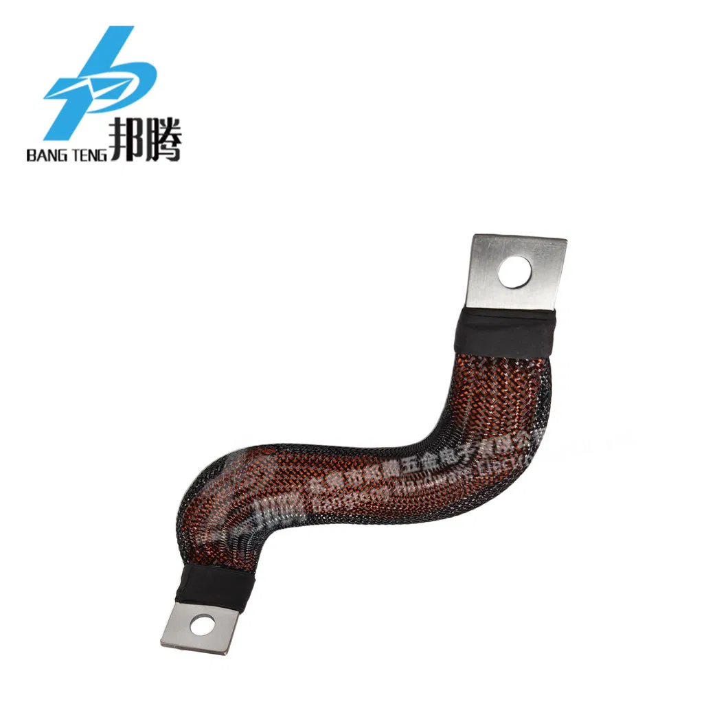 for Battery Copper Busbar Connector Copper Flexible Laminated Insulated Busbar with Weaving Mesh Tube