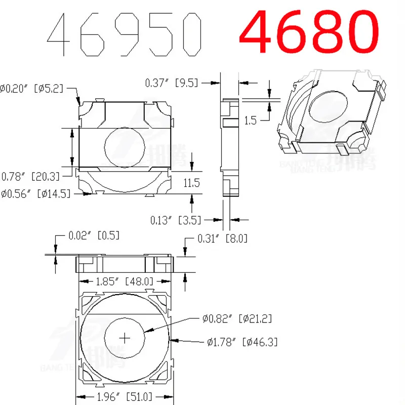 Waterproof Battery Holder Support Batterie Lithium Cell Holder 46950 4680 Battery Holder
