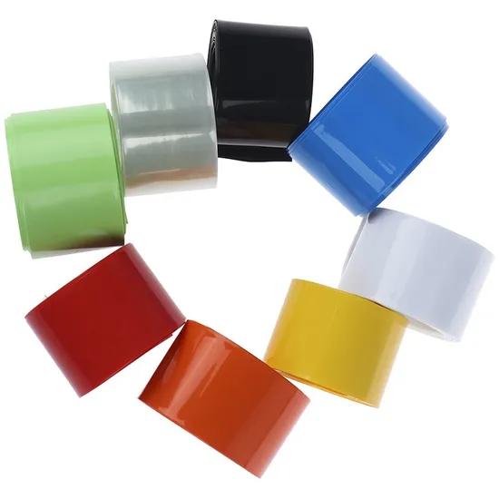 Isolasi Baterai 0.1mm Tebal 120mm Lebar PVC Heat Shrink untuk 18650 Paket Baterai Baterai Lithium Paket Film Pembungkus Baterai Baterai Lithium Paket Film