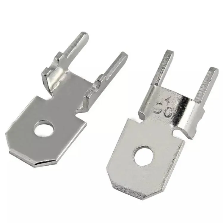 Custom PCB Soldering Terminal Connector Cold Pressed 0.8mm Brass PCB Terminal Tabs Electrical 6.0 High Precision