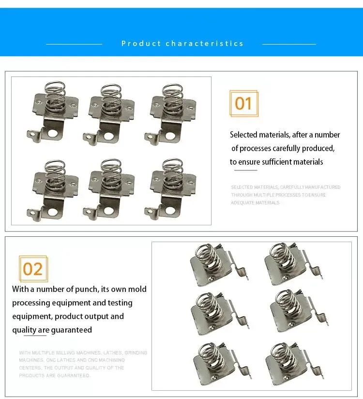 Manufacturer Custom Stainless Steel Stamping Parts 18650 Lithium Ion Connecting Spring Leaf Springs Battery Shrapnel