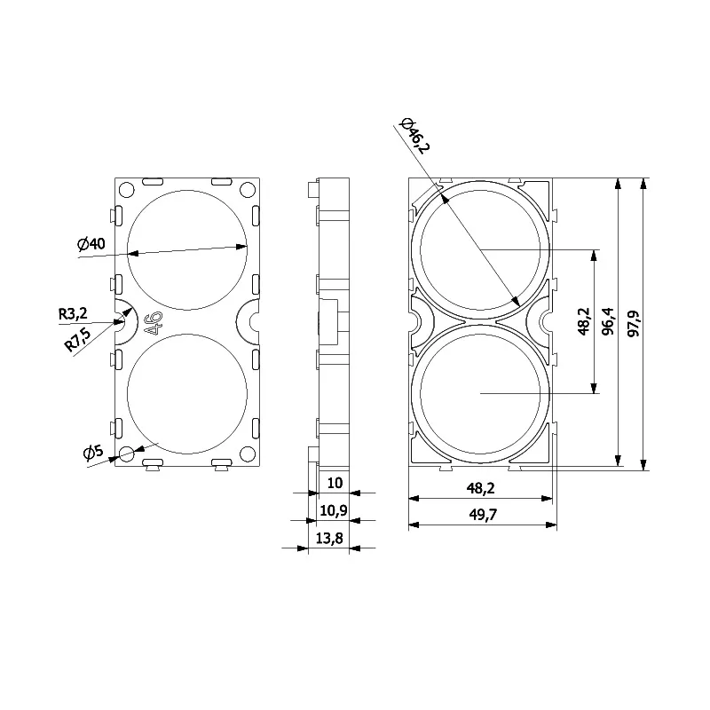 46160 Lithium Battery Bracket ABS V0 Flame Retardant Splicing Battery Cell Holder