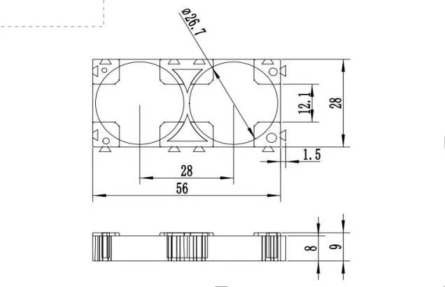 Lithium Ion Battery Cylindrical 26800 2p Battery Holder Bracket