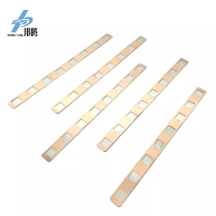 Wholesale 8p 18650 Busbar Copper Battery Pack Busbar Connector 18.5mm 18650 Copper Nickel Plate Copper Busbar Flat
