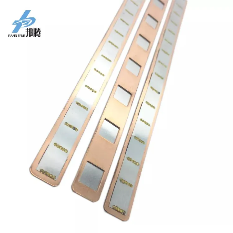 Wholesale 8p 18650 Busbar Copper Nickel Sheet Battery Pack Busbar Connector 18.5mm Copper Plated Strip Copper Foil Sheets Battery Connector