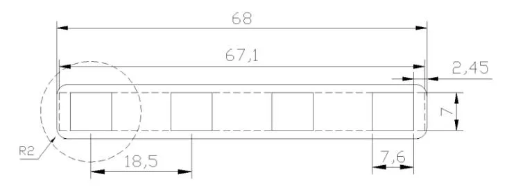 Custom 4p 18.5mm Spacing Tin Plated Copper Bus Bars 18650 Battery Copper Connector Busbar Connector Copper Bar Copper Wire Wire Connector